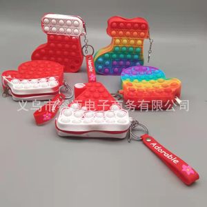 Rainbow Christmas Bubble étui à crayons Fidget Kids Toy Sensory Autisim Special Need push it Anti-stress brinquedos
