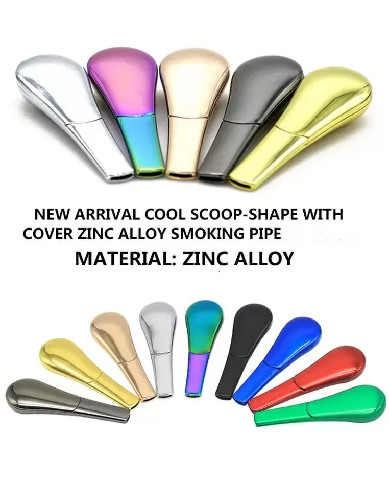 Tubos de tabaco para cigarro arco-íris, liga de zinco, metal, colher de mão, diâmetro magnético, cachimbo para fumar, 8 cores