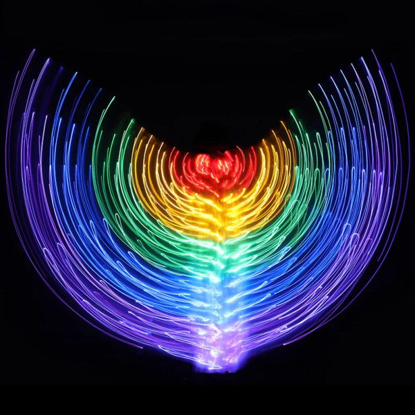 Rainbow Color LED Wings Adult Children Costume circus LED Light Lumin Luminous Costumes Party Show Isis Wings Dancewear
