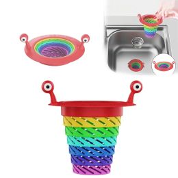 Rainbow Color Monster Kitchen Sink Sweet pliable pliable Drain Drain Panier de nourriture Catcher de cuisine