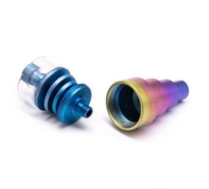 Outil de dabber coloré arc-en-ciel avec plat à quartz 10 mm 14 mm 18 mm mâle femelle 6 en 1 clous sans dôme pour dabber coloré