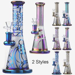 Bong en verre coloré arc-en-ciel, pomme de douche, percolateur, conduite d'eau, plates-formes Dab, joint femelle de 14mm, ZDWS2005