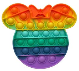 Regenboog kleurrijke speelgoed sensorische angst stress reliever puzzel puzzel knijpen bubbelspel voor kinderen volwassenen duurzame silicone8524615