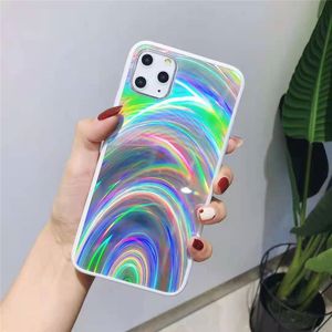 Rainbow Colors Pattern Phone Cases TPU + PC + Acryl Mobiele telefoons Case Cover voor iPhone 12 Mini 11 Pro MAX X XS XR 7 8 6S Plus Samsung S21 A52 A72