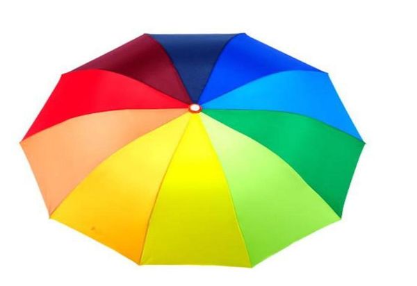 Rainbow Color Arch Shape 3 paraguas plegables Women039s Umbrellas románticas a prueba de agua para sol o lluvia3128996