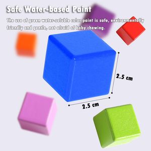Rainbow Cubes Montessori Games mathématiques Blocs géométriques Couleur Tri de tri Empilement Activité Penser