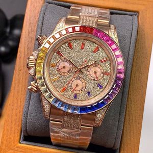 Rainbow Diamonds 43MM Mécanique Automatique Mode Montre-Bracelet Hommes Montre-Bracelets Luxe Montres Femme Pour Montre Lunette Diamant De Wa Fmlh