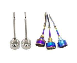 Rainbow Domeless Titanium Nail TitaniumTi Nail 14mm 18mm Mannelijke Vrouwcarb Cap Dabber Grade 2 Ceramische Nagels Quartz Glas Water Pipe Pong