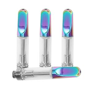 Regenboog Lege Vape Cartridges 0.5 ml 1.0 ml Verstuivers 510 Draad Dikke Olie Keramische Spoel Karren Metalen Mond Glazen Tank vaporizer Th205