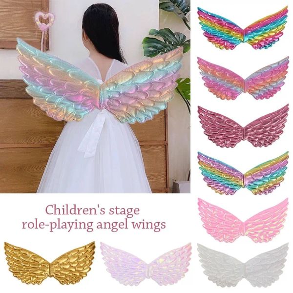 Rainbow Fairy Angel Wings Universal Shiny Birthday Cosplay Cosplay Supply Performance Baby Shower Kids Gift