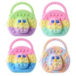 Rainbow Fidget Toys Bubble Sensory Toy Porte-monnaie Enfant Dessin animé Anti-Stress Enfants et adultes Décompression Sac à bandoulière unique