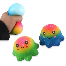 Rainbow Fidget Toys Vent Ball Squeeze Jelly Childrens Decompressie speelgoed zachte stress inktvis trage rebound rubberen ballen verlicht angst en stress autisme geschenken