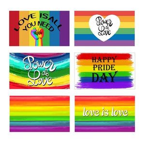 Drapeau arc-en-ciel bannière 90 * 150cm drapeaux gay lgbt décoratifs pour la maison Gay Pride Flag Party Supplies By sea T2I52507