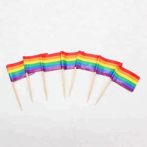 Rainbow Flag Toothpick Lesbian Gay Pride LGBT-vlag Banner Cooktail Sticks Picks LX6418