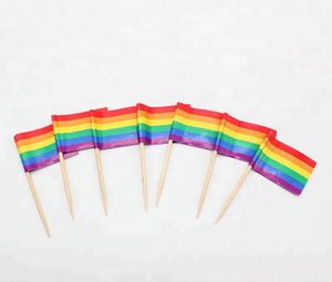 Rainbow Flag Toothpick Lesbian Gay Pride LGBT-vlag Banner Cooktail Sticks Picks SN2452