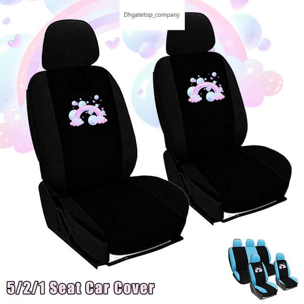 Rainbow Full Seat 1/2/5 Housses de voiture pour femmes Broderie papillon Universal Fit Most s Styling