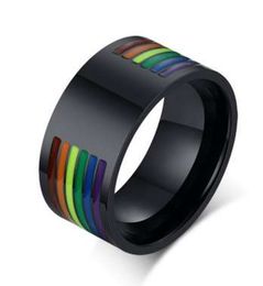 Rainbow Gay Ring Mannen Vrouwen Hip Hop Ronde Ring Iced Zirkoon heren sieraden Verharde Cool Paar Ringen voor Mannelijke Hight kwaliteit