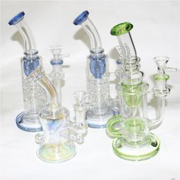 Rainbow Glass Bong Narguilés Épais Dab Rig Pipe À Eau Pommeau De Douche Perc Bongs Heady Mini Oil Rigs Fumer Bent Tube Avec Bol