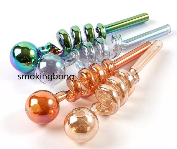 Rainbow Glass Pipe Accesorios para fumar Bubbler Dab Tabaco Pipas de agua Oil Burner Pipes Hecho a mano