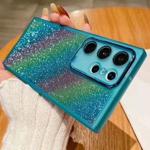 Regenboog glitter hoesje voor Samsung Galaxy A12 A22 A23 A24 A32 A33 A34 A52 A53 A54 A72 A73 A13 A14 A15 A35 A51 A71 Telefoonhoesjes Bling Bling Cover 100 stuks