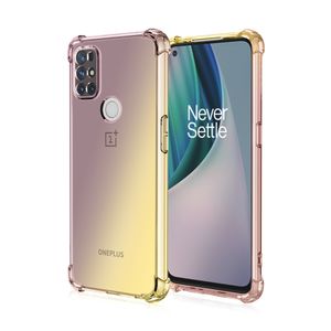 Regenboog Kleurverloop Gevallen voor een plus 10 8 Pro Nord 8T Transparante TPU Telefoon Case Soft Backed cover 100 stuks