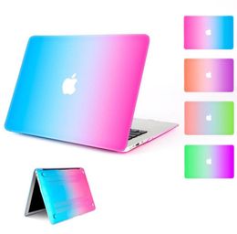 Protector de cubierta de caja de goma dura de Rainbow para Apple MacBook Air Pro con retina 11 13 15 pulgadas A1706 A1708 A17074934144