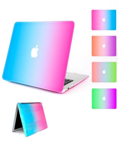 Protector de cubierta de caja de goma dura de Rainbow para Apple MacBook Air Pro con retina 11 13 15 pulgadas A1706 A1708 A17073435808