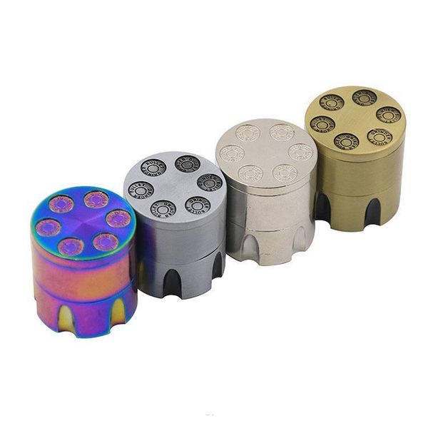 Rainbow Herb Grinder Nouvelle Arrivée 3 Couches 30mm Diamètre En Alliage De Zinc Bullet Revolve Herbal Grinder Bronze