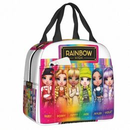 Rainbow High Personnages Sac à lunch isolé thermique Femme Anime Carto Lunch Tote pour les enfants École enfants Bento Bento Box G8DK #