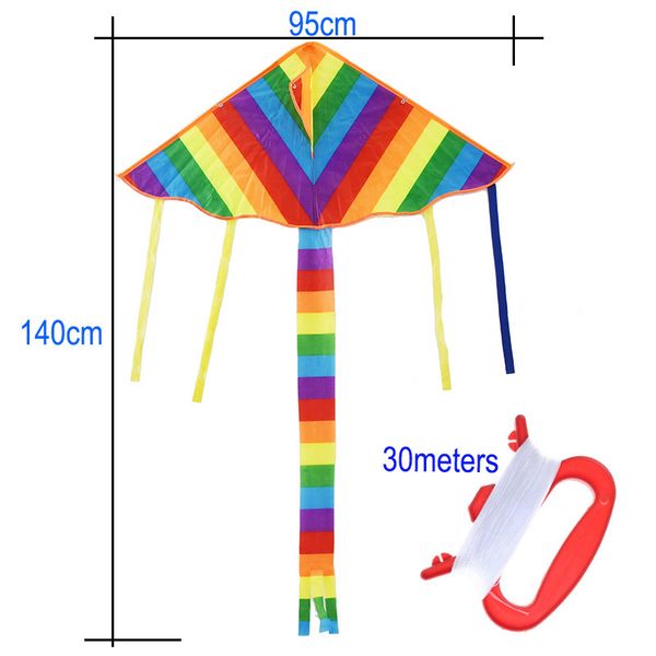 Rainbow Kite Long Colorful Tail for Children Outdoor Game, Activités, voyage de plage Great cadeau aux enfants Enfance Precious Weifang
