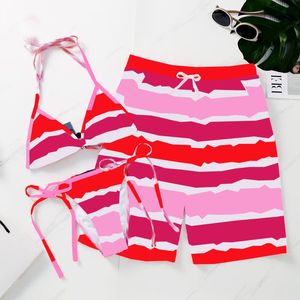 Rainbow Letter Womens Sexy Bikini Maillots de bain Summer Mens Board Shorts Sweet Lovers Holiday Maillot de bain