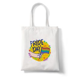 Rainbow LGBT Lesbian Gay Pride Bags Ik kan niet eens denken dat rechte boodschappentassen canvas draagtas schoudertas voor vrouwen en mannen