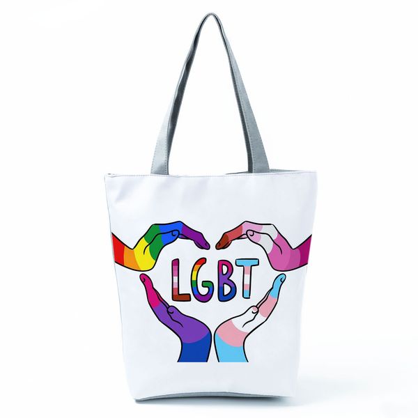 Rainbow LGBT Lesbian Gay Pride Bags Je ne peux même pas penser à des sacs à provisions en toile polyster sac à bandoulière femmes hommes portefeuilles livre fourre-tout amour gagne sacs sac à main fourre-tout