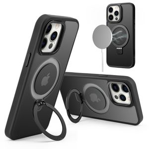 Fundas de teléfono magnéticas premium para iPhone 15 14 13 12 11 Pro Max Plus Strong N52 imanes Kickstand translúcido mate funda para teléfono móvil