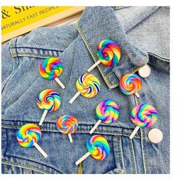 Regenboog Lollipop Broche Candy Badge jas trui jurk jas pin broches vrouwen mannen schattige pinnen