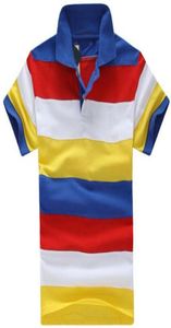 Rainbow Men Polo rayado Polos de rayas bordados de caballo pequeño para hombres delgados polos tops macho camisa camiseta rojo amarillo s2xl9094877