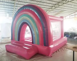 Rainbow Mini opblaasbare witte bounce Jumping Commerciële inflatables Bouncy Castle Wedding Party Bouncer Jumper te koop