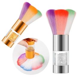 Rainbow Nail Art Dust Brush acrylique Gel Gel Polon Pousité de nettoyage de poudre Soft paillettes en poudre de maquillage