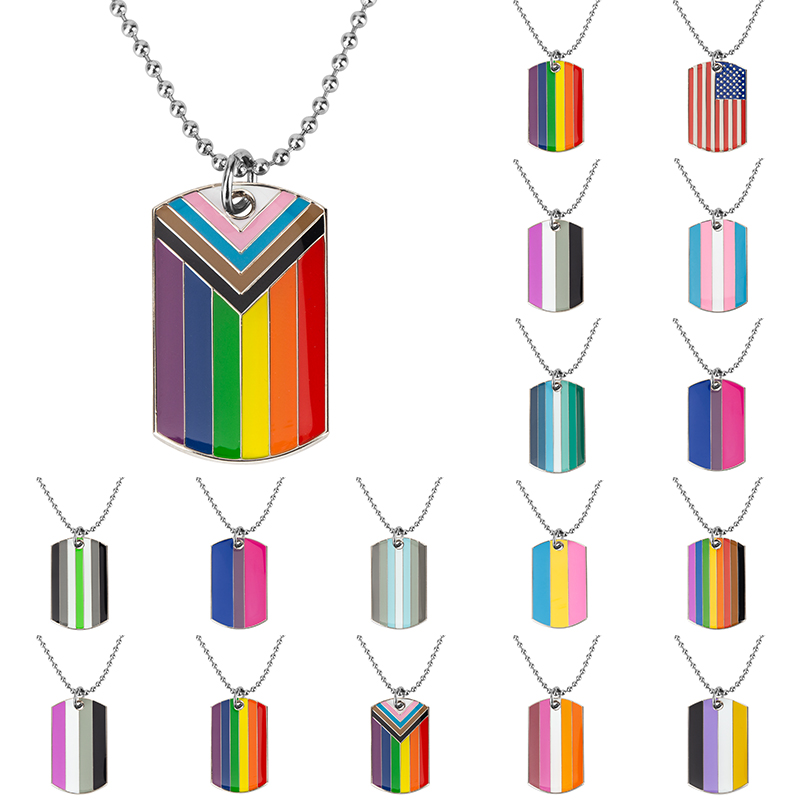 Rainbow Necklace LGBT Badge Pride Lapel Pin Gay Pride Bisexual Rainbow Badge Pins Brosch