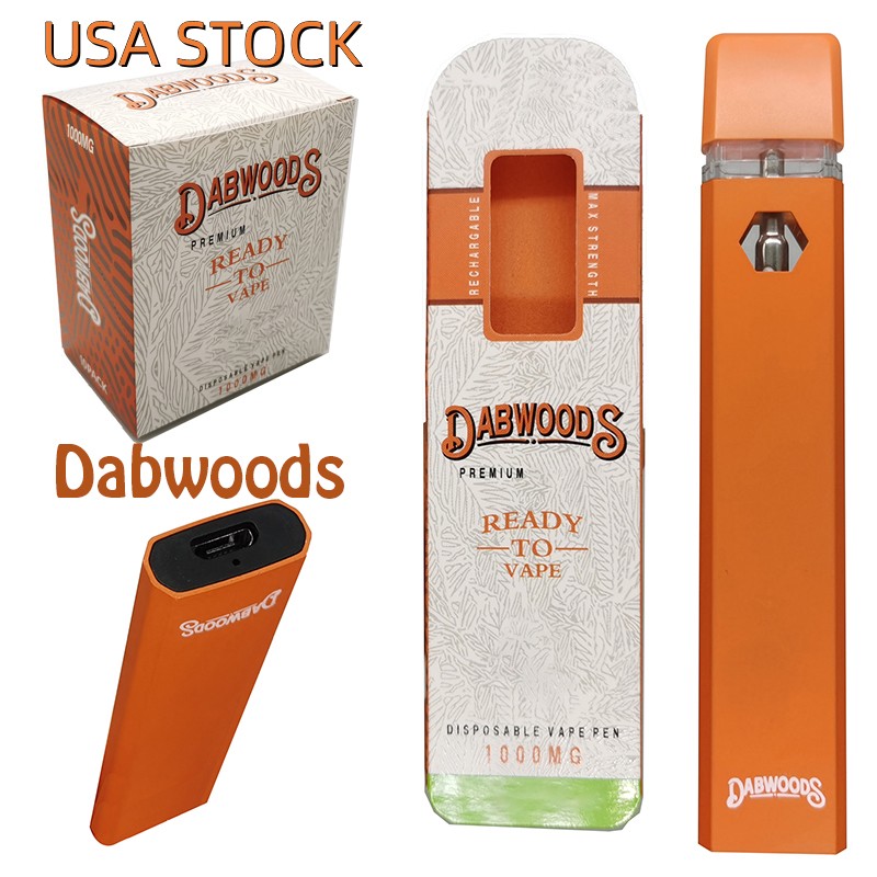 Dabwoods Disposable Vape Pen Cartridge E Cigarettes USA STOCK Device Pods 1ml Empty Cartridges 280mah Battery Thick Oil Vaporizer Custom Logo Box Atomizer