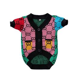 Rainbow Pet Sweater Trendy Brand Schnauzer Fighting Cat and Dog Des