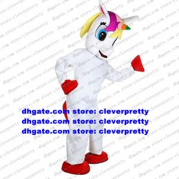 Arc-en-ciel poney cheval volant mascotte Costume Licorne Ainkhuern UNIMON seul angle dessin animé personnage tenue costume fête de vacances faire les honneurs zx379