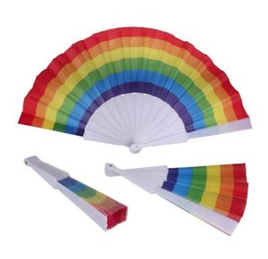 Rainbow Pride opvouwbare handventilatoren, levendige kleuren LGBT-fans voor trotsfeesten, festivals, bruiloftsdansevenementen