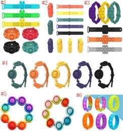 Rainbow Push Bubble Toys Bracelets à anneaux sensoriels Puzzle Presse Bubbles Bubbles Stress Bravard Adult Kids Antistress Toy for Children Gifts8533755