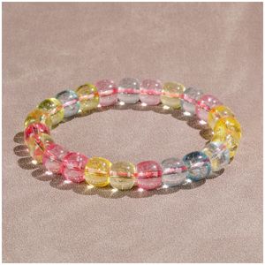 Rainbow Quartz Jade Bracelets de perles extensibles Bracelets unisexes mignons Bracelets pour hommes Bracelets à breloques Bijoux de créateur Bijoux pour hommes Bijoux précieux