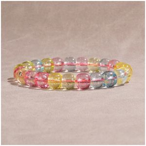 Bracelets de perles extensibles en jade de quartz arc-en-ciel Bracelets de meilleur ami unisexe Bracelets pour hommes Beaux bracelets Bijoux pour femmes Bracelets Pierres précieuses et bijoux