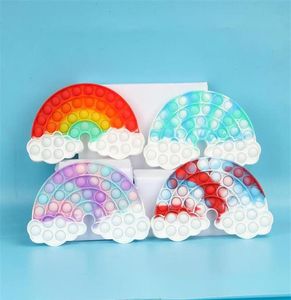 Rainbow Sensory Toys Rainbow Puzz Toy Tie Dye Push Bubble Enfants Mathématiques Logique Silicone Child Pignons Board GAMEA50A09A001924222