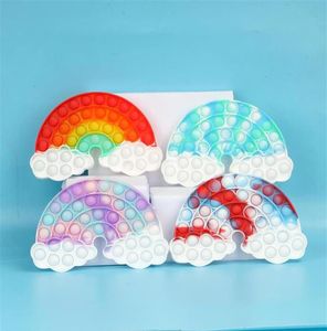 Rainbow Sensory Toys Rainbow Roinbow Toy Tie Dye Push Bubble Children Logic Matematical Silicone Child Fingertip Board Gamea50a09a001803263