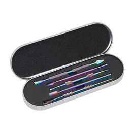 Rainbow Silver Wax Dab Tool Roken 5 soorten Rvs Dabber Gereedschap Voor Wassen Droog Kruid Vaporizer Tabak Banger Nagels