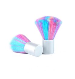 Rainbow Soft Nail Art Pincel para Pó Gel UV Pó Acrílico Removedor de Pó DIY Beleza Manicure Ferramentas de Limpeza Salão de Cuidados com as Unhas